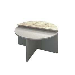Hanah Home Dolunay Juego de Mesas de Centro Gris y Travertino